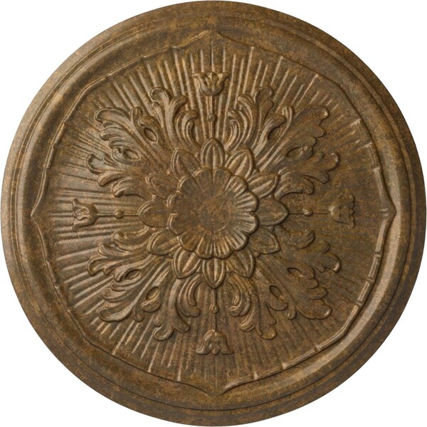 Ekena Millwork Luton Ceiling Medallion (Fits Canopies up to 1 1/8"), Hand-Painted Rubbed Bronze, 15 3/4"OD x 5/8"P CM16LURZS - main